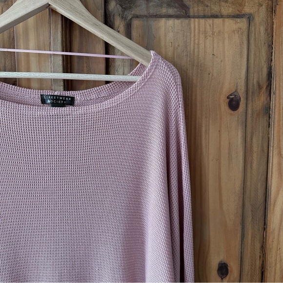 Streetwear Society Dolman Sleeves Long Sleeve Top Peach Pink Knit - Large - Picture 10 of 17